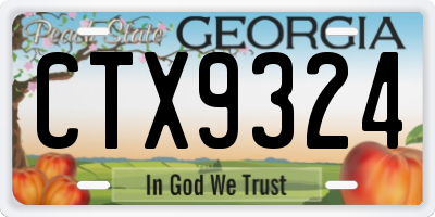 GA license plate CTX9324