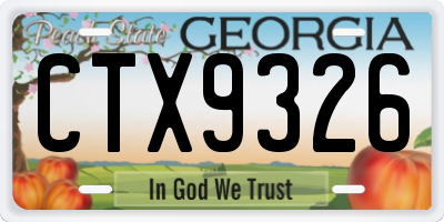 GA license plate CTX9326