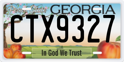GA license plate CTX9327