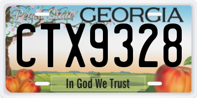 GA license plate CTX9328