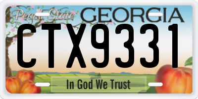 GA license plate CTX9331