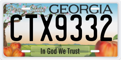 GA license plate CTX9332
