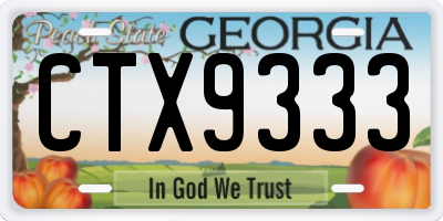 GA license plate CTX9333