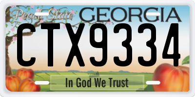 GA license plate CTX9334