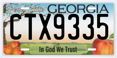 GA license plate CTX9335