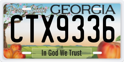 GA license plate CTX9336
