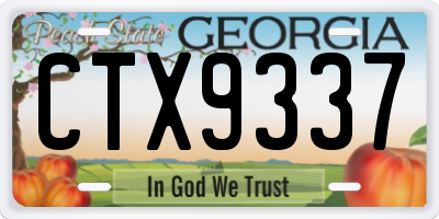 GA license plate CTX9337