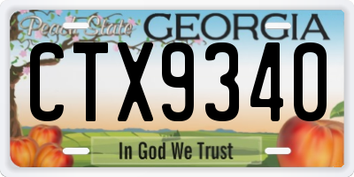GA license plate CTX9340