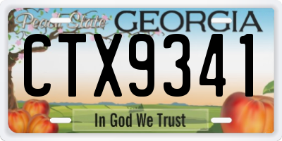 GA license plate CTX9341