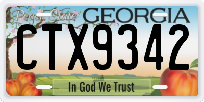 GA license plate CTX9342
