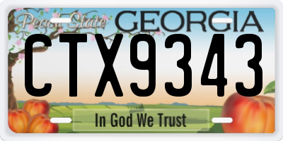 GA license plate CTX9343