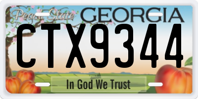 GA license plate CTX9344