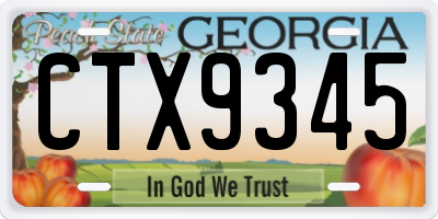 GA license plate CTX9345