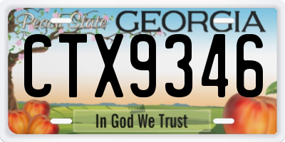 GA license plate CTX9346