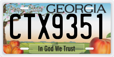 GA license plate CTX9351
