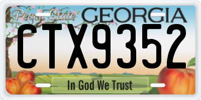 GA license plate CTX9352