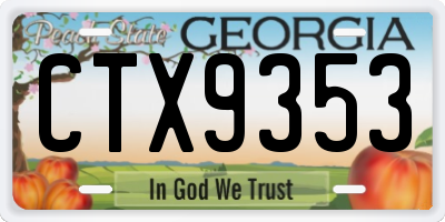 GA license plate CTX9353
