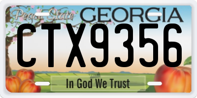 GA license plate CTX9356