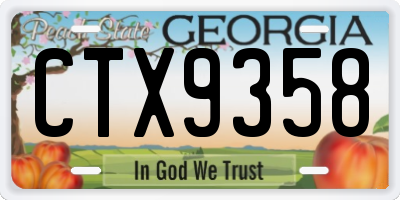 GA license plate CTX9358