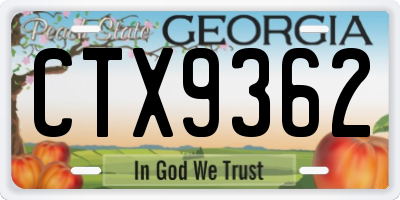 GA license plate CTX9362