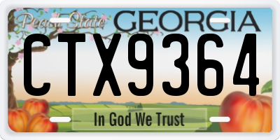 GA license plate CTX9364