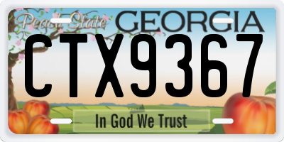 GA license plate CTX9367