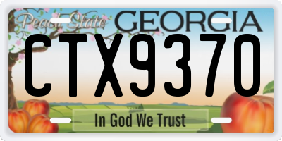 GA license plate CTX9370