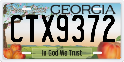GA license plate CTX9372