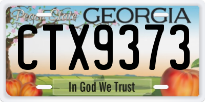 GA license plate CTX9373
