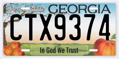 GA license plate CTX9374
