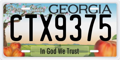 GA license plate CTX9375