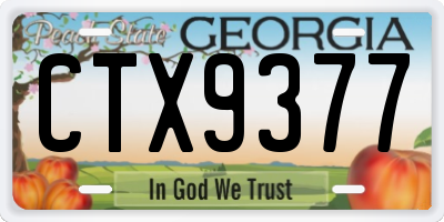 GA license plate CTX9377