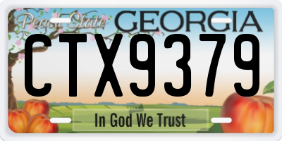 GA license plate CTX9379