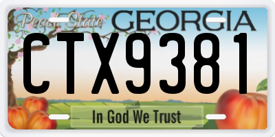 GA license plate CTX9381
