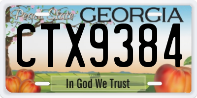 GA license plate CTX9384