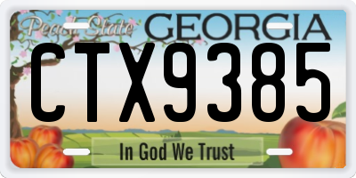 GA license plate CTX9385