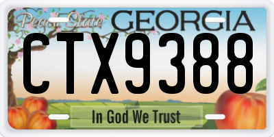 GA license plate CTX9388