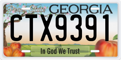 GA license plate CTX9391