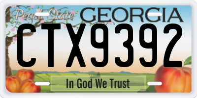 GA license plate CTX9392