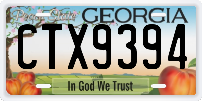 GA license plate CTX9394