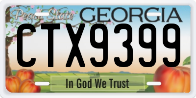 GA license plate CTX9399