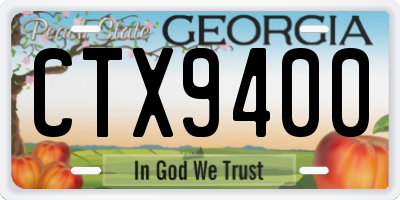 GA license plate CTX9400