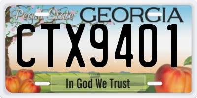 GA license plate CTX9401