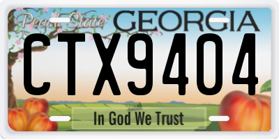 GA license plate CTX9404