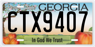 GA license plate CTX9407