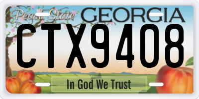 GA license plate CTX9408