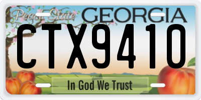 GA license plate CTX9410