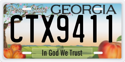 GA license plate CTX9411