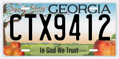 GA license plate CTX9412