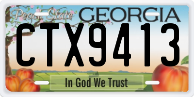 GA license plate CTX9413